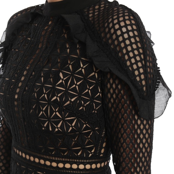 Self-Portrait Nude Lining Geometric Mini Dress - Picture 3 of 8